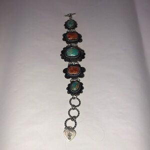 Elegant Turquoise and Coral Bracelet